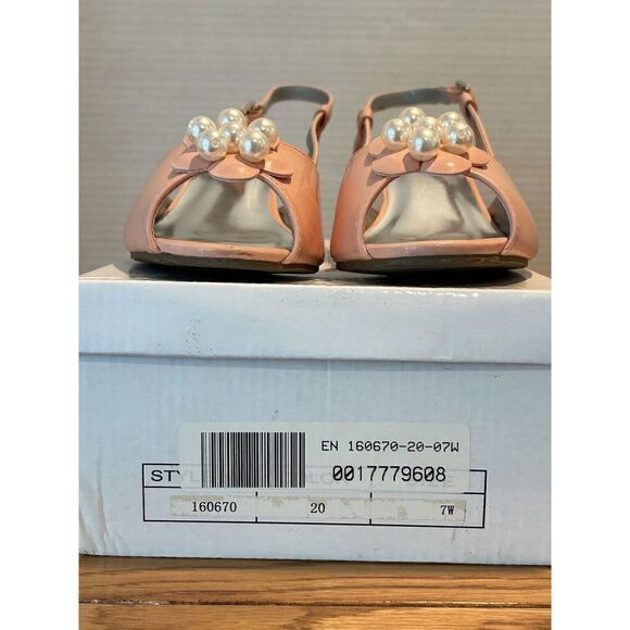 ANGEL & STEPS Bailey Slingback Peach Patent Women's Size 7 W 160670 - Picture 1 of 16